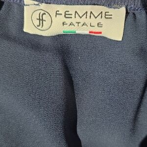 Femme Fatale Navy Blue Women's Top XS